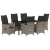vidaXL Have Spisebordss&aelig;t med pude 7 pcs Gr&aring; polyrattan