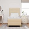 vidaXL LED Box Spring Bed med madras Creme 90 x 200 cm Stof