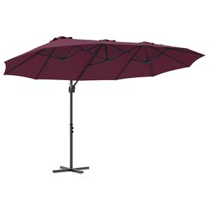 vidaXL Parasol Bordeaux R&oslash;d 372 x 198 x 243 cm Polyester og Aluminium