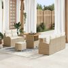 vidaXL Havesofa S&aelig;t med pude 8 pcs Beige polyrattan
