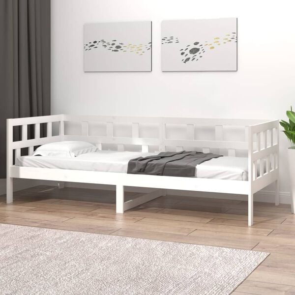 vidaXL daybed 90x190 cm massivt fyrretr&aelig; hvid