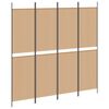 vidaXL 4-panel rumdeler Beige 200 x 200 cm Stof