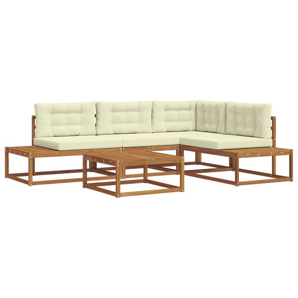 vidaXL Udend&oslash;rs sofagruppe 5 Stk Naturlig og Fl&oslash;de