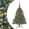 vidaXL Kunstigt juletr&aelig; Gr&oslash;n 120 cm PVC og plastik og st&aring;l