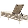 vidaXL liggestol med hynde polyrattan beige