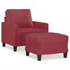 vidaXL sofastol med fodskammel 60 cm kunstl&aelig;der Vinr&oslash;d