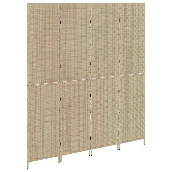 vidaXL Rumdeler Beige 196 x 200 cm polyrattan