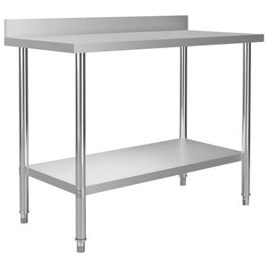 vidaXL arbejdsbord til k&oslash;kken m. st&aelig;nkplade 120x60x93 cm rustfrit st&aring;l