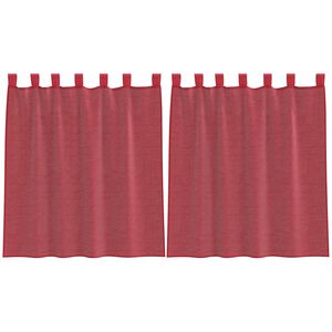 vidaXL voile-gardiner med stanglommer 2 stk vinr&oslash;d
