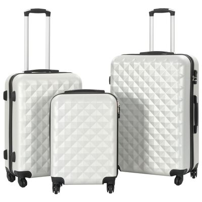 vidaXL kuffertsæt i 3 dele hardcase ABS sølvfarvet