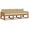 vidaXL Udend&oslash;rs sofagruppe med pude 3 pcs Naturlig og Beige