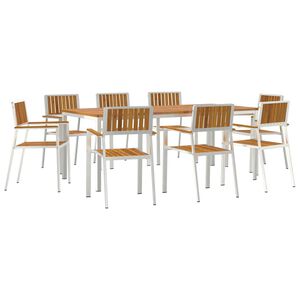 vidaXL Udend&oslash;rs spise s&aelig;t 9 stk. 200 x 90 x 75 cm