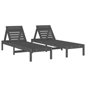 vidaXL liggestole 2 stk. 199,5x60x74 cm massivt fyrretr&aelig; gr&aring;