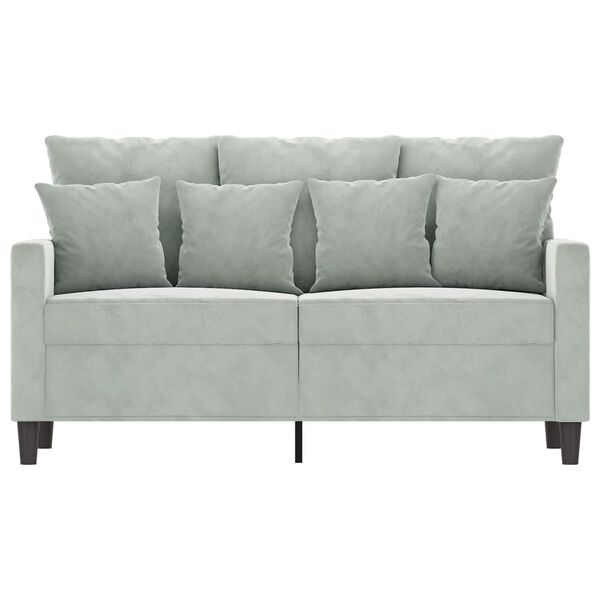 vidaXL 2-personers sofa 120 cm velour lysegr&aring;