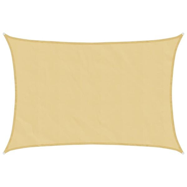 vidaXL solsejl 2,5x2 m 100 % polyesterstof sandfarvet
