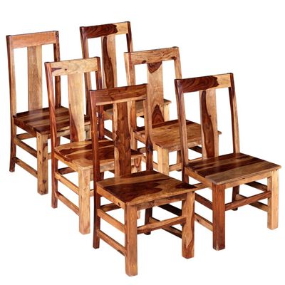 vidaXL spisebordsstole 6 stk. i massivt sheeshamtræ