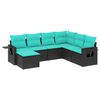vidaXL havesofas&aelig;t med 7 hynder sort polyrattan