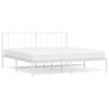vidaXL sengeramme med sengegavl 200x200 cm metal hvid