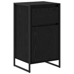 vidaXL Sideboard med skuffe Sort eg 43 x 36 x 75,5 cm Konstrueret tr&aelig;