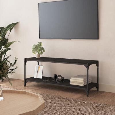 vidaXL tv-bord 100x33x41 cm konstrueret træ og stål sort