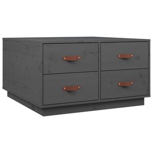 vidaXL sofabord 80x80x45 cm massivt fyrretr&aelig; gr&aring;