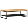 vidaXL Sofabord Brun og sort 110 x 55 x 35 cm Massivt mangotr&aelig;