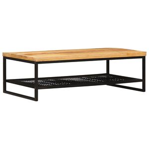 vidaXL Sofabord Brun og sort 110 x 55 x 35 cm Massivt mangotr&aelig;