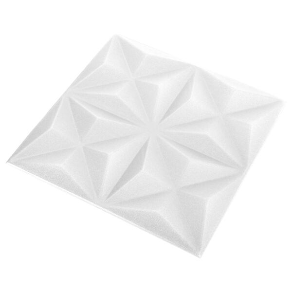 vidaXL V&aelig;gpaneler 24 pcs Origami Hvid 50 x 50 cm XPS Skum
