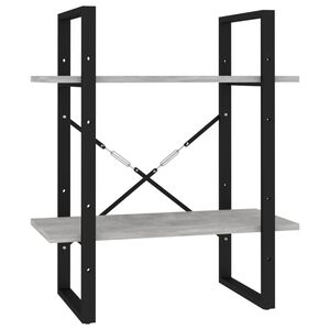 vidaXL bogreol med 2 hylder 60x30x70 cm konstrueret tr&aelig; betongr&aring;