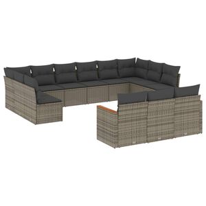 vidaXL sofas&aelig;t til haven 13 dele med hynder polyrattan gr&aring;