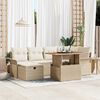 vidaXL Havesofa Sæt 7 pcs Beige polyrattan