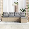 vidaXL Sofa Sæt med pude 5 pcs Beige polyrattan