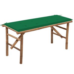 vidaXL foldbar haveb&aelig;nk med hynde 118 cm bambus
