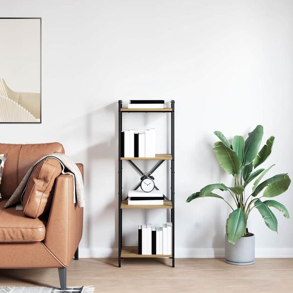 vidaXL Bogreol Artisan Egetr&aelig; 40 x 30 x 119 cm Konstrueret tr&aelig;