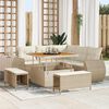 vidaXL Havesofa S&aelig;t med pude med pude 8 pcs Beige og creme polyrattan