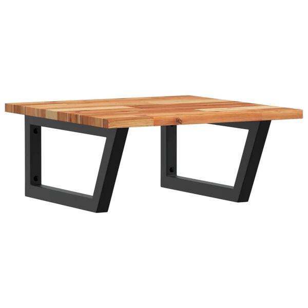 vidaXL væghængt badeværelseshylde stål og massivt akacietræ