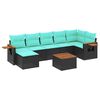 vidaXL sofas&aelig;t til haven 8 dele med hynder polyrattan sort