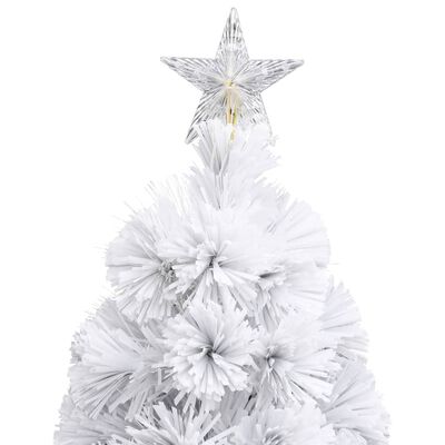 vidaXL kunstigt juletræ med LED-lys fiberoptisk 240 cm hvid