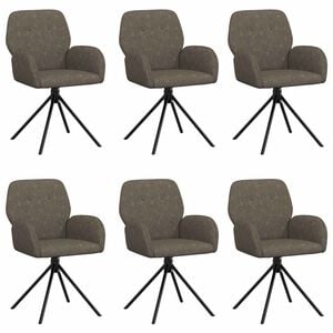 vidaXL Svingende Spisestole 6 stk. Faux Suede L&aelig;der M&oslash;rkegr&aring;
