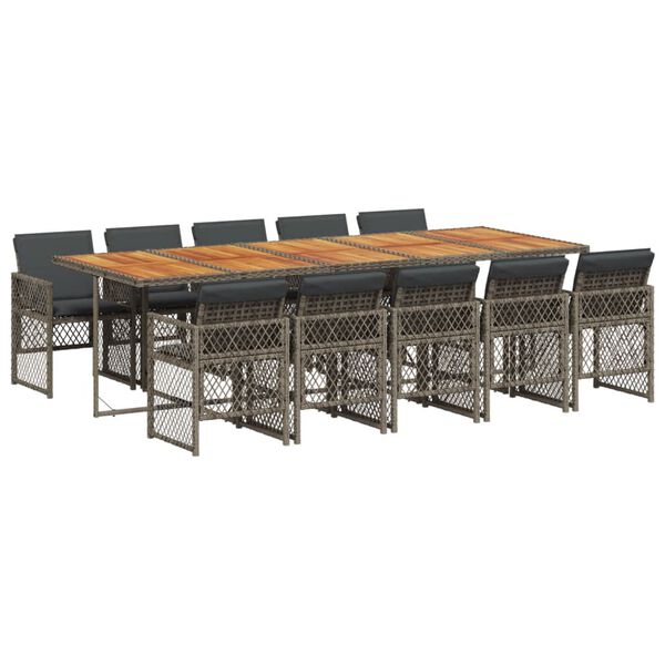 vidaXL lounges&aelig;t til haven 11 dele med hynder polyrattan gr&aring;