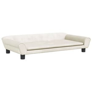 vidaXL hundeseng 100x50x21 cm velour cremefarvet