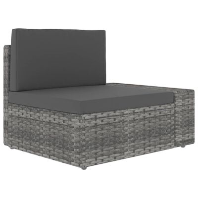 vidaXL 3-personers sofa modulær polyrattan grå