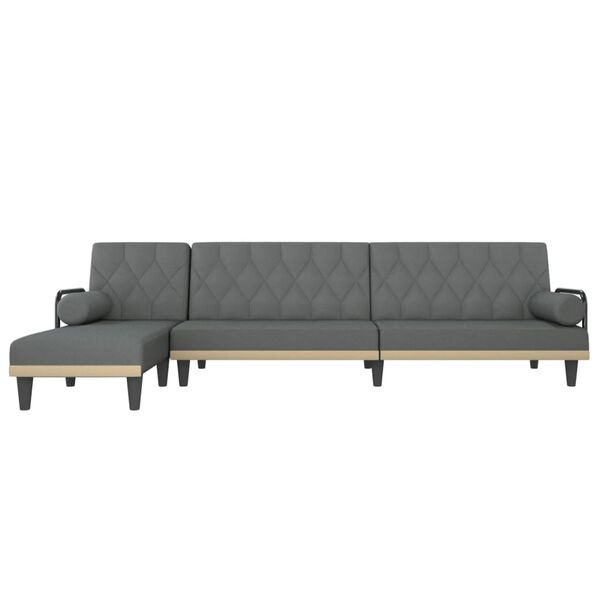 vidaXL L-formet sovesofa 260x140x70 cm stof mørkegrå