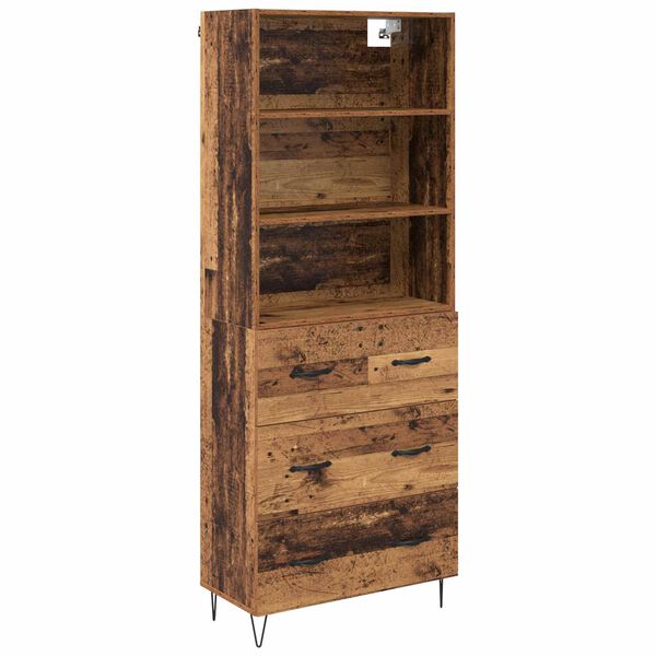 vidaXL Highboard med skuffe 2 pcs Gammelt tr&aelig; Konstrueret tr&aelig;