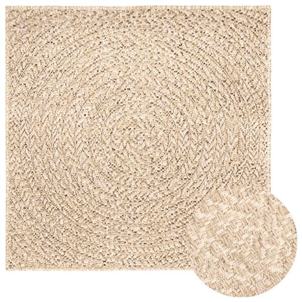 vidaXL gulvt&aelig;ppe ZIZUR beige 200x200cm jute-look indend&oslash;rs og udend&oslash;rs
