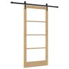vidaXL Skyded&oslash;r Naturfarvet 93 x 202 cm Massivt fyrretr&aelig; og glas