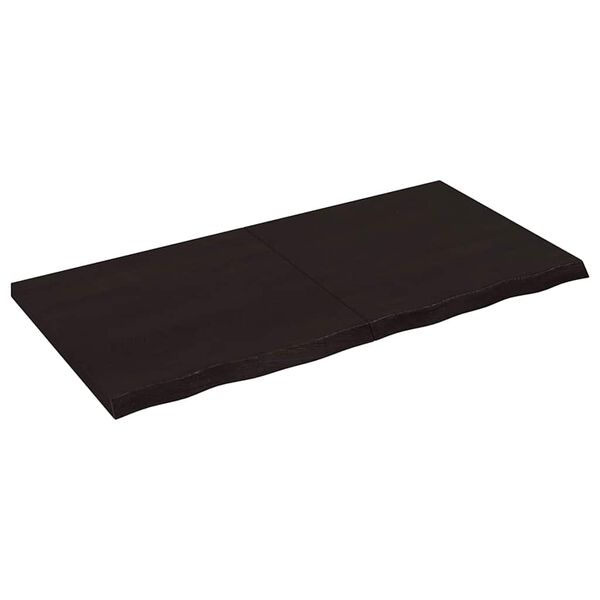 vidaXL bordplade 120x60x(2-4) cm behandlet massivt egetr&aelig; m&oslash;rkebrun