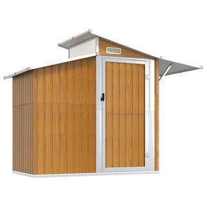 vidaXL haveskur 270x130x208,5 cm galvaniseret st&aring;l brun