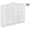 vidaXL buede gabionkurve 8 stk. 300x50x220/240 cm galvaniseret jern