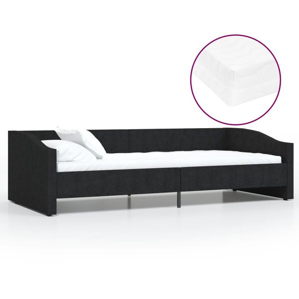 vidaXL daybed med madras og USB 90x200 cm stof sort